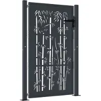 vidaXL Poort met bamboe-ontwerp 100x150 cm staal antracietkleurig