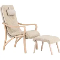 Venture Home Fårö fauteuil met voetenbankje bruin.