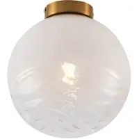 QAZQA Design Plafondlamp Messing met Wit Verloop Glas - Pillon