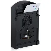 Relaxdays wandbrievenbus - met slot - aluminium - staal - 41 x 25,5 x 9 cm - hanend