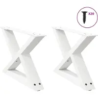 vidaXL Salontafelpoten 2 st 60x(30-31,3) cm staal wit