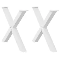 vidaXL Eettafelpoten 2 st X-vormig 90x(72-73) cm staal wit