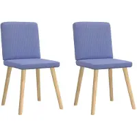 vidaXL Eetkamerstoelen 2 st stof jeansblauw
