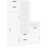 vidaXL Bijzetkasten 5 st ODDA 40x24x79 cm massief grenenhout wit