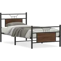 vidaXL Bedframe zonder matras, bruin eikenhout, 90x190 cm, houtvezel