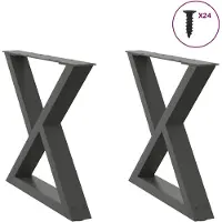 vidaXL Salontafelpoten 2 st 50x(42-43,3) cm staal antraciet