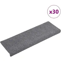 vidaXL Trapmatten Zelfklevend 30 stuks 65x21x4 cm Lichtgrijs