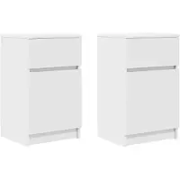 vidaXL Nachtkastjes 2 st 39x35x65 cm bewerkt hout wit
