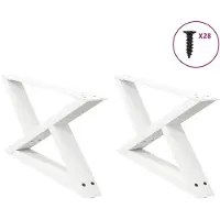 vidaXL Salontafelpoten 2 st 70x(30-31,3) cm staal wit