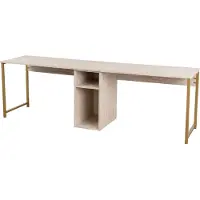 Skye Decor , Bureau voor twee personen - Travertin, Goud, Bureaus, Travertin, 240 x 74 x 60 cm