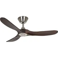 CasaFan ECO GENUINO plafondventilator chroom/notenhout 122 cm - , Eco Genuino, Hout, Woonkamer, Hout, Modern