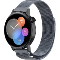 Strap-it Luxe Milanese bandje - geschikt voor Huawei Watch GT 2 42mm / GT 3 42mm / GT 3 Pro 43mm - space grey