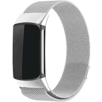 Strap-it luxe Milanese band geschikt voor Fitbit Charge 6 (zilver) – stijlvol RVS bandje met magnetische sluiting – verstelbare roestvrijstalen polsband voor Fitbit activity tracker