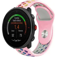 Strap-it Sport siliconen bandje - geschikt voor Polar Vantage M / M2 / M3 / Vantage V3 / Polar Grit X / Grit X Pro / Grit X2 Pro - roze/kleurrijk