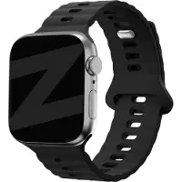 Strap-it Bandz Siliconen bandje 'Single Link' - geschikt voor Apple WatchSeries 1/2/3/4/5/6/7/8/9/10/11/SE/SE2/SE3/Ultra (2) - maat: 44mm / 45mm / 46mm / 49mm - zwart