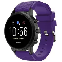 Strap-it Siliconen swartwatch bandje - geschikt voor Fossil Gen 5 / Fossil Gen 5e 44mm / Fossil Gen 6 44mm - paars