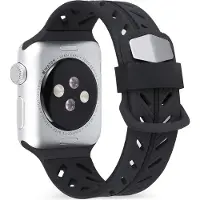 Strap-it Siliconen special strap - Geschikt voor Apple Watch bandje - Series 1/2/3/4/5/6/7/8/9/10/11/SE/SE2/SE3 - Zwart - siliconen horlogebandje voor iWatch - maat: 38mm / 40mm / 41mm / 42mm