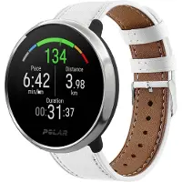 Strap-it Smartwatch bandje leer - geschikt voor Polar Unite / Ignite / Ignite 2 / Ignite 3 / Pacer - wit