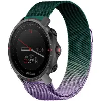 Strap-it Milanees smartwatch bandje - geschikt voor Polar Vantage M / M2 / M3 / Vantage V3 / Grit X / Grit X Pro / Grit X2 Pro - paars/groen