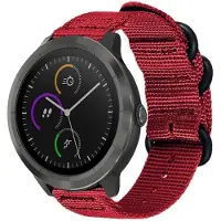 Strap-it Nylon gesp bandje - geschikt voor Garmin Vivoactive 4 45mm / Garmin Venu 2 - rood