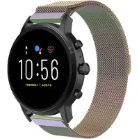 Strap-it Milanees smartwatch bandje - geschikt voor Fossil Gen 5 / Gen 5e 44mm / Gen 6 44mm - regenboog