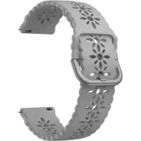Strap-it Smartwatch bandje - siliconen bandje met patroon geschikt voor Polar Ignite / Ignite 2 / Unite / Pacer - Amazfit GTS / Bip / GTR 42mm - Huawei Watch GT 2 42mm / GT 3 42mm / GT 3 Pro 43mm - grijs