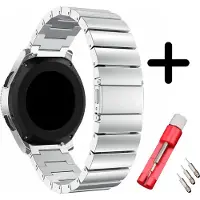 Strap-it bandje metaal zilver + toolkit - geschikt voor Xiaomi Amazfit GTR 47mm / Amazfit GTR 2 / GTR 3 / GTR 3 Pro / GTR 4