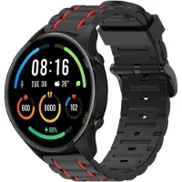 Strap-it Sport gesp bandje - geschikt voor Xiaomi Mi Watch / Xiaomi Watch S1 / Watch S1 Pro / Watch 2 Pro - Active - zwart/rood