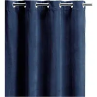 Vivaraise Effen gordijn Elise in katoenfluweel - Cobalt - 140 x 280 cm