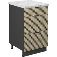 Vicco Keukenonderkast Fame-Line, Eiken paneel/Antraciet, 50 cm, WB Marmer