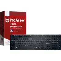 Cherry KW X ULP + McAfee 1Y 3 User (NL, Bedraad, Draadloze), Toetsenbord, Zwart