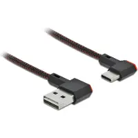 DeLOCK 85279 USB-kabel USB 2.0 USB-A stekker, USB-C stekker 0.20 m Zwart Vergulde steekcontacten
