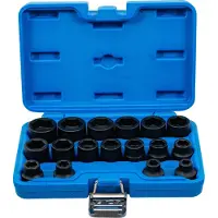 Bgs Dopsleutel + dopmoer, Kraft dopsleutelset Zeskant, extra plat Aandrijving vierkant 12,5 mm (1/2") ...