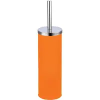Spirella MSV Toiletborstel in houder/wc-borstel - metaal - oranje - 38 cm - Toiletborstels