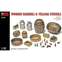 Mini art Wooden Barrels & Village Utensils