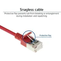 ACT DC7501 LSZH U/FTP CAT6A Datacenter Slimline Patchkabel Snagless | RJ45 Connectoren | Rood | 1 meter