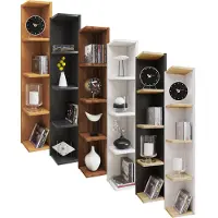 VCM Honsa wandkast 4 planken antraciet, eik decor.