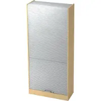 Hjh OFFICE PRO SIGNA R90 CE - Esdoorn/Zilver Roldeurkast Hoogte van de map | 5 OH Chrome metaal handgreep