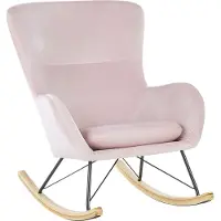 Beliani ELLAN - Schommelstoel - Roze - Fluweel