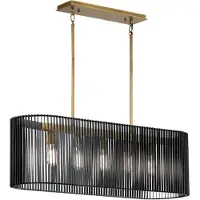 Kichler LED Kroonluchter | 5X E27 Max 60W | Dimbaar | Black & Natural Brass