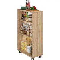 VCM Tusal keukenmodule op wielen eik decor.