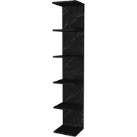 En.casa Wandplank Surahammar 180x34,5x30 cm marmer zwart
