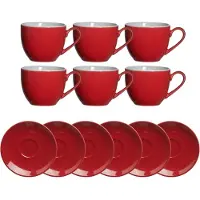Ritzenhoff & Breker Espressotassen und -untertassen Doppio 80 ml Set van 6