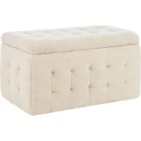 Beliani MICHIGAN - Ottomaan - Beige - Bouclé