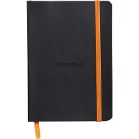 Rhodia Notitieboek A6 Gelinieerd Gelijmd PU Soepele kaft Zwart Niet geperforeerd