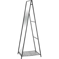 En.casa Spiegel vrijstaand Ruffano met plank 160x44x59,5 cm zwart