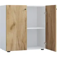 VCM LonaLDT kantoorkast 2 deuren wit, eik decor.