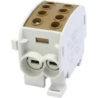 HoraeTec 080310-3-3 Hoofdleiding vertakkingsklem Messing, PA Grijs-wit (RAL 7035), Bruin 160 A 690 V Geleidertype = L