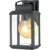QUOIZEL LED Wand Buitenlamp Byron | 1X E27 Max 60W | IP44 | Dimbaar | Graphite with Pewter Reflector