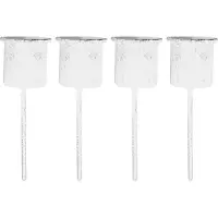 Novaliv 4x grijze kaarsenhouders I kaarsenstoker 7,1 x Ø 2,8 cm kaarsenplug voor kaarsen I kaarsenpin Adventskrans decoratie kandelaar I Kerstdecoratie